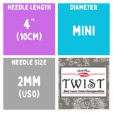 Chiaogoo TWIST SS Lace Tips (3"/4"/5") (8cm/10cm/13cm) (M/S/L) Knitting Needles