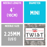 Chiaogoo TWIST SS Lace Tips (3"/4"/5") (8cm/10cm/13cm) (M/S/L) Knitting Needles