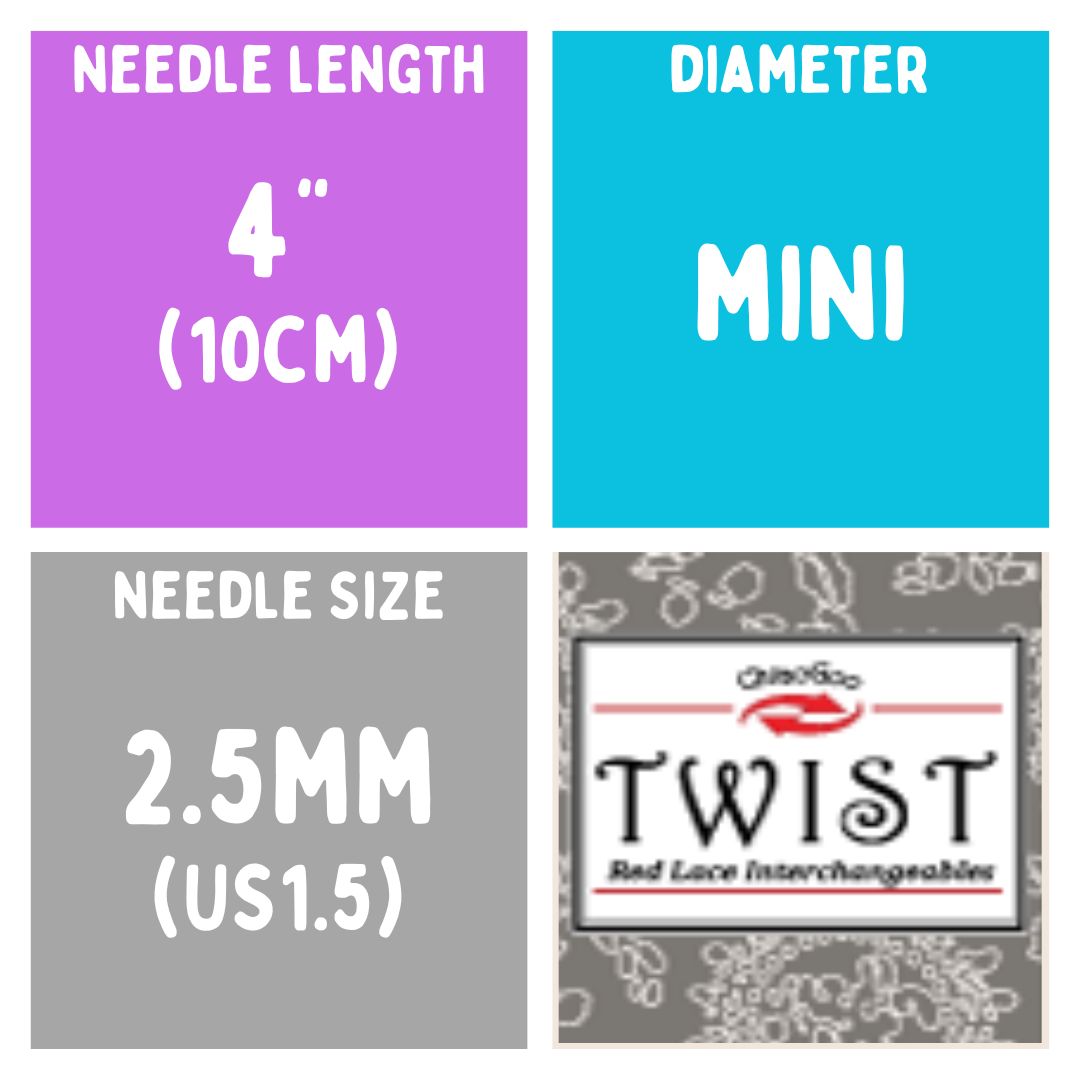 Chiaogoo TWIST SS Lace Tips (3"/4"/5") (8cm/10cm/13cm) (M/S/L) Knitting Needles