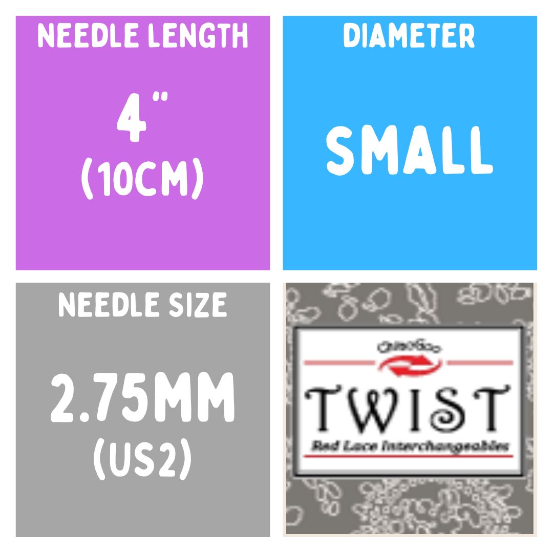 Chiaogoo TWIST SS Lace Tips (3"/4"/5") (8cm/10cm/13cm) (M/S/L) Knitting Needles
