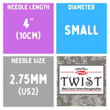 Chiaogoo TWIST SS Lace Tips (3"/4"/5") (8cm/10cm/13cm) (M/S/L) Knitting Needles