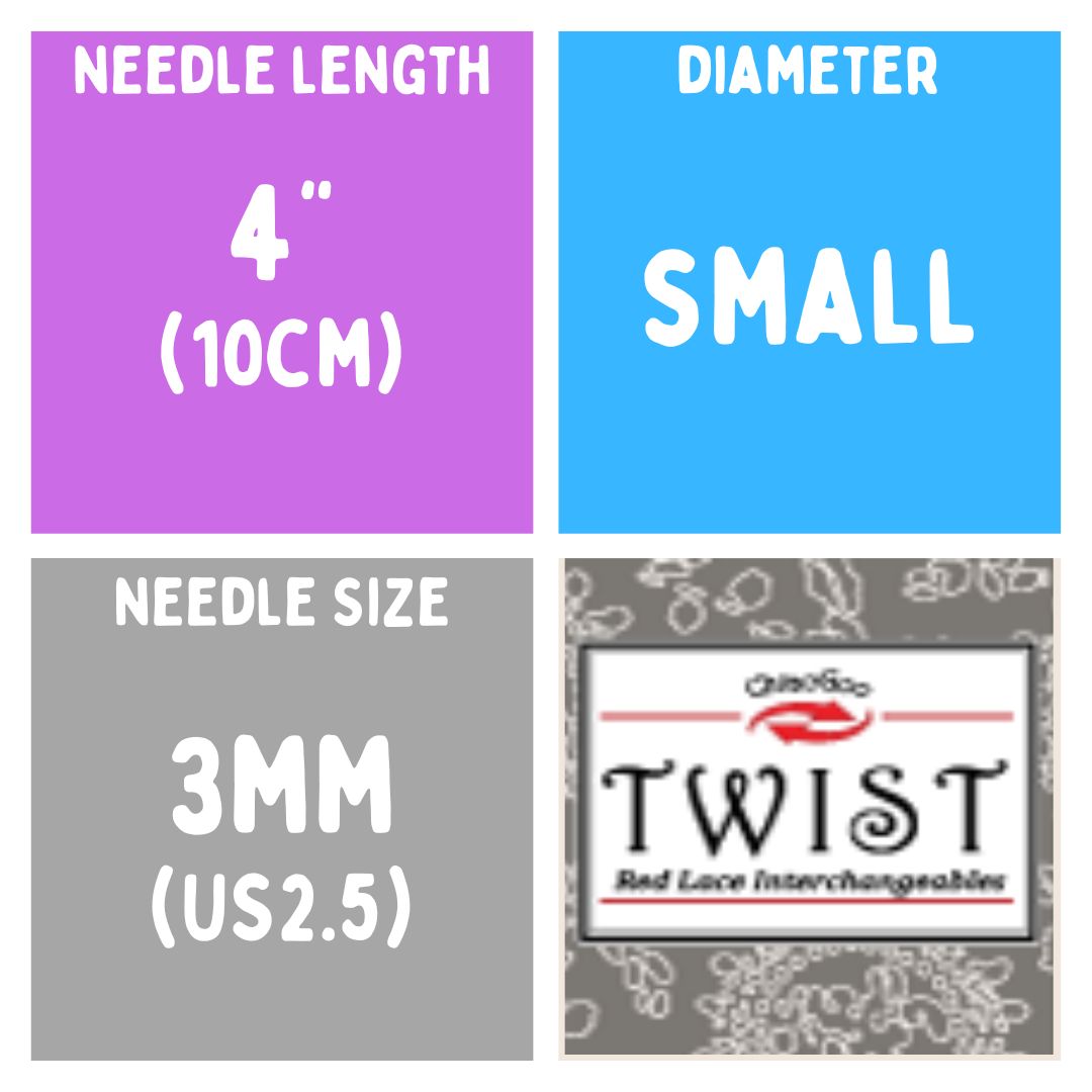 Chiaogoo TWIST SS Lace Tips (3"/4"/5") (8cm/10cm/13cm) (M/S/L) Knitting Needles