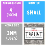 Chiaogoo TWIST SS Lace Tips (3"/4"/5") (8cm/10cm/13cm) (M/S/L) Knitting Needles