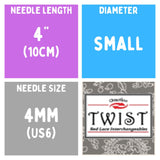 Chiaogoo TWIST SS Lace Tips (3"/4"/5") (8cm/10cm/13cm) (M/S/L) Knitting Needles