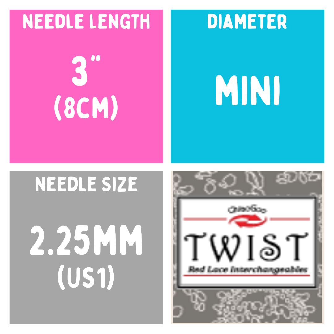 Chiaogoo TWIST SS Lace Tips (3"/4"/5") (8cm/10cm/13cm) (M/S/L) Knitting Needles