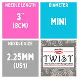 Chiaogoo TWIST SS Lace Tips (3"/4"/5") (8cm/10cm/13cm) (M/S/L) Knitting Needles