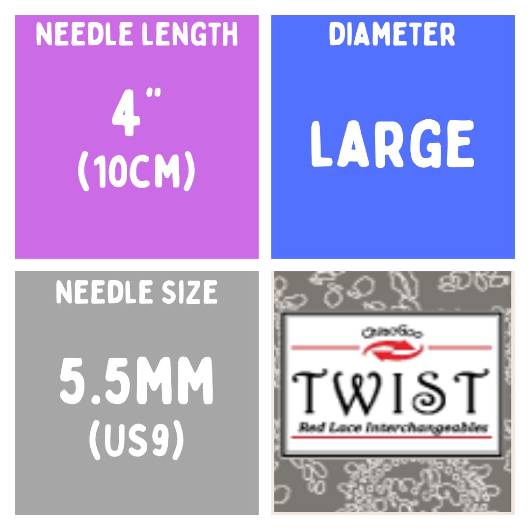 Chiaogoo TWIST SS Lace Tips (3"/4"/5") (8cm/10cm/13cm) (M/S/L) Knitting Needles