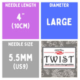 Chiaogoo TWIST SS Lace Tips (3"/4"/5") (8cm/10cm/13cm) (M/S/L) Knitting Needles