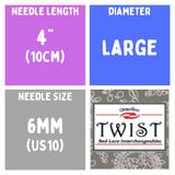 Chiaogoo TWIST SS Lace Tips (3"/4"/5") (8cm/10cm/13cm) (M/S/L) Knitting Needles