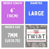 Chiaogoo TWIST SS Lace Tips (3"/4"/5") (8cm/10cm/13cm) (M/S/L) Knitting Needles