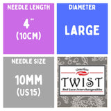 Chiaogoo TWIST SS Lace Tips (3"/4"/5") (8cm/10cm/13cm) (M/S/L) Knitting Needles