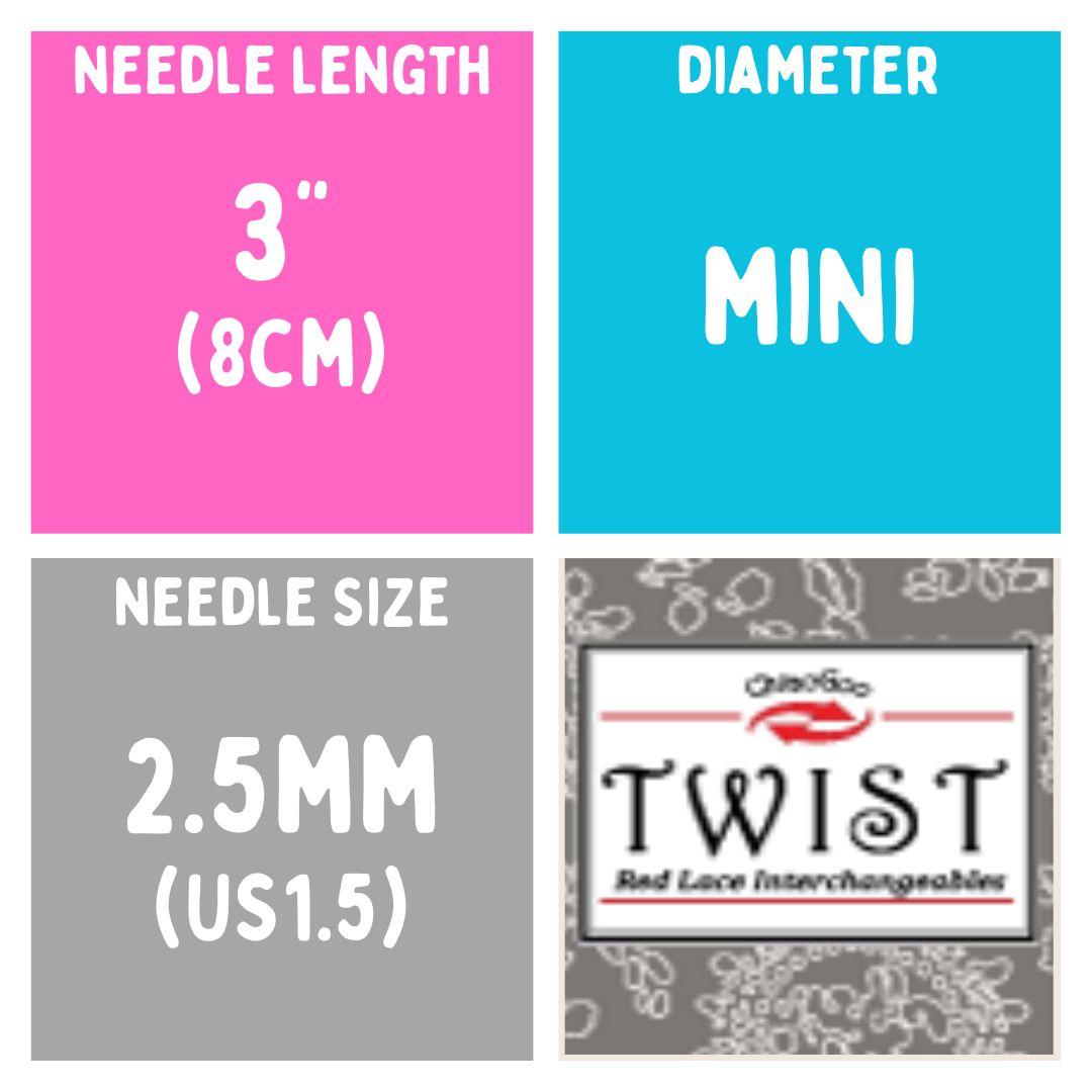 Chiaogoo TWIST SS Lace Tips (3"/4"/5") (8cm/10cm/13cm) (M/S/L) Knitting Needles