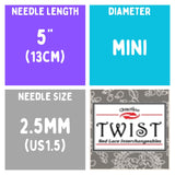 Chiaogoo TWIST SS Lace Tips (3"/4"/5") (8cm/10cm/13cm) (M/S/L) Knitting Needles