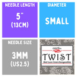 Chiaogoo TWIST SS Lace Tips (3"/4"/5") (8cm/10cm/13cm) (M/S/L) Knitting Needles