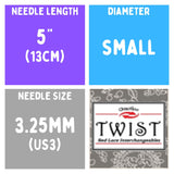 Chiaogoo TWIST SS Lace Tips (3"/4"/5") (8cm/10cm/13cm) (M/S/L) Knitting Needles