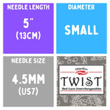 Chiaogoo TWIST SS Lace Tips (3"/4"/5") (8cm/10cm/13cm) (M/S/L) Knitting Needles