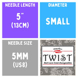 Chiaogoo TWIST SS Lace Tips (3"/4"/5") (8cm/10cm/13cm) (M/S/L) Knitting Needles