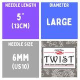 Chiaogoo TWIST SS Lace Tips (3"/4"/5") (8cm/10cm/13cm) (M/S/L) Knitting Needles