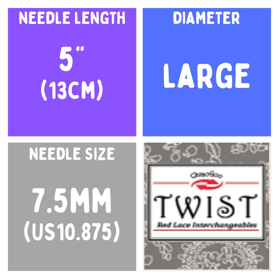 Chiaogoo TWIST SS Lace Tips (3"/4"/5") (8cm/10cm/13cm) (M/S/L) Knitting Needles