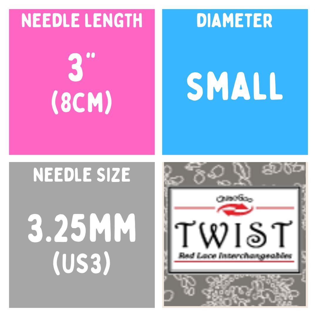 Chiaogoo TWIST SS Lace Tips (3"/4"/5") (8cm/10cm/13cm) (M/S/L) Knitting Needles