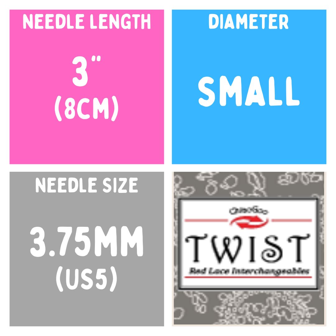 Chiaogoo TWIST SS Lace Tips (3"/4"/5") (8cm/10cm/13cm) (M/S/L) Knitting Needles