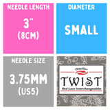 Chiaogoo TWIST SS Lace Tips (3"/4"/5") (8cm/10cm/13cm) (M/S/L) Knitting Needles