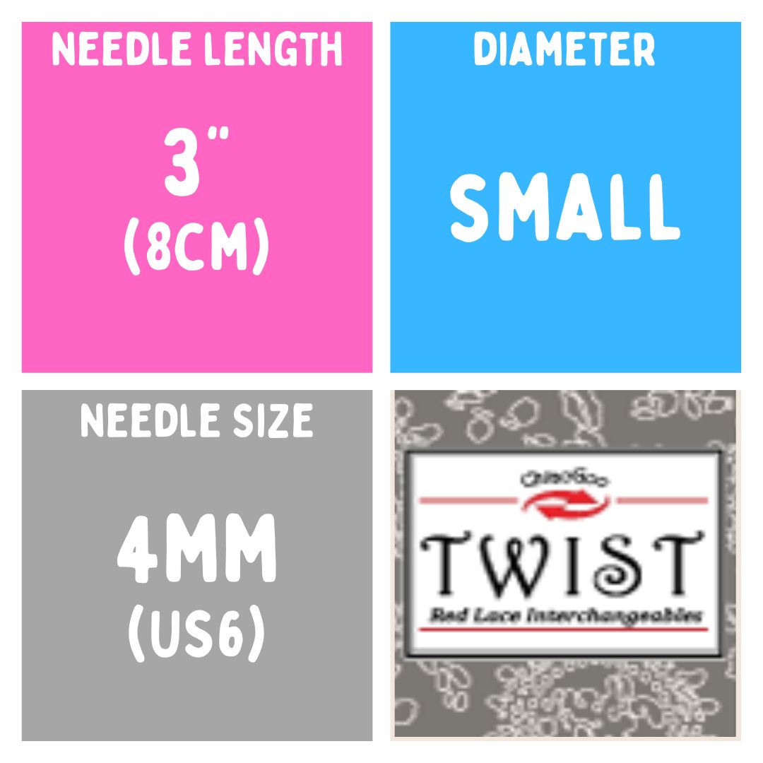 Chiaogoo TWIST SS Lace Tips (3"/4"/5") (8cm/10cm/13cm) (M/S/L) Knitting Needles