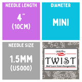Chiaogoo TWIST SS Lace Tips (3"/4"/5") (8cm/10cm/13cm) (M/S/L) Knitting Needles