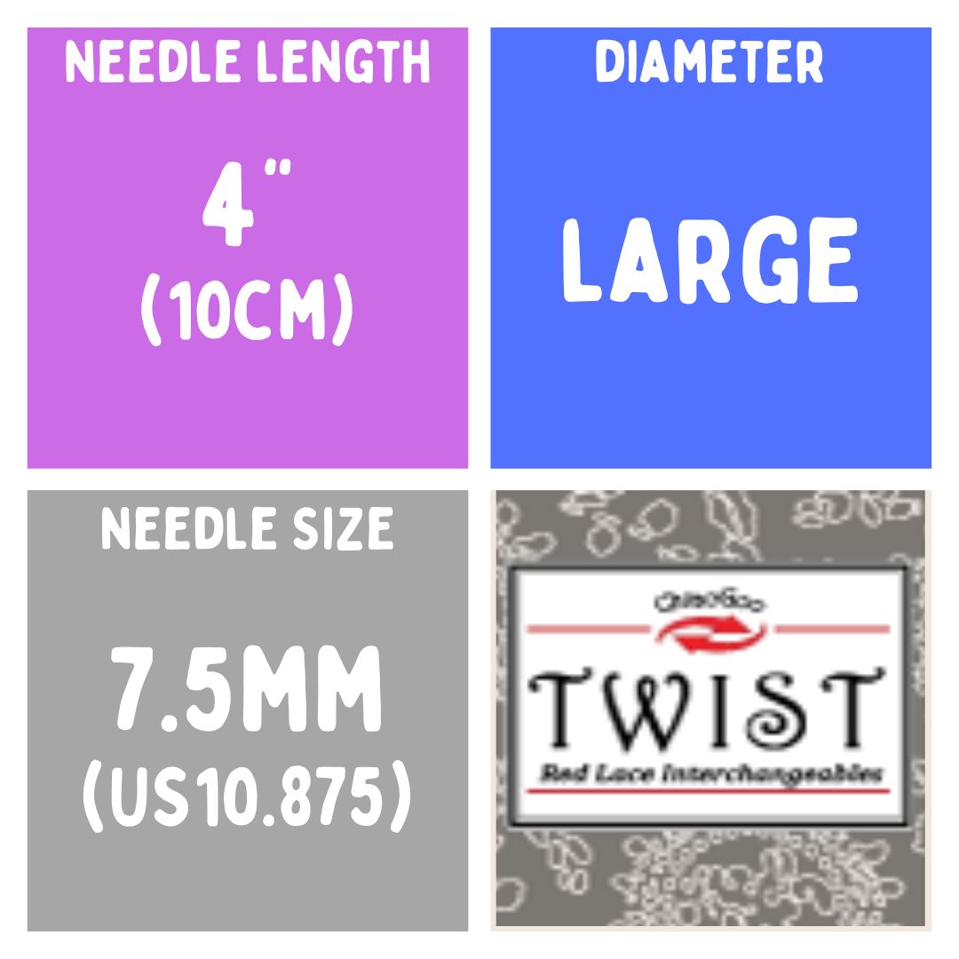Chiaogoo TWIST SS Lace Tips (3"/4"/5") (8cm/10cm/13cm) (M/S/L) Knitting Needles