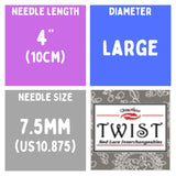 Chiaogoo TWIST SS Lace Tips (3"/4"/5") (8cm/10cm/13cm) (M/S/L) Knitting Needles