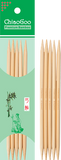 Chiaogoo Double Points - 6" (15 cm), Natural Bamboo Knitting Needles