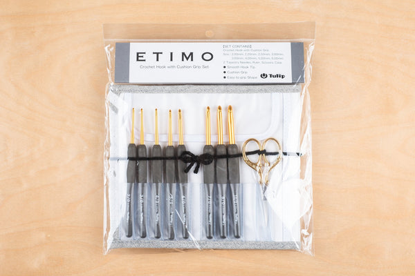ETIMO Crochet Hook with Cushion Grip Set Premium Gold – Tiny