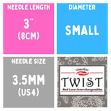 Chiaogoo TWIST SS Lace Tips (3"/4"/5") (8cm/10cm/13cm) (M/S/L) Knitting Needles