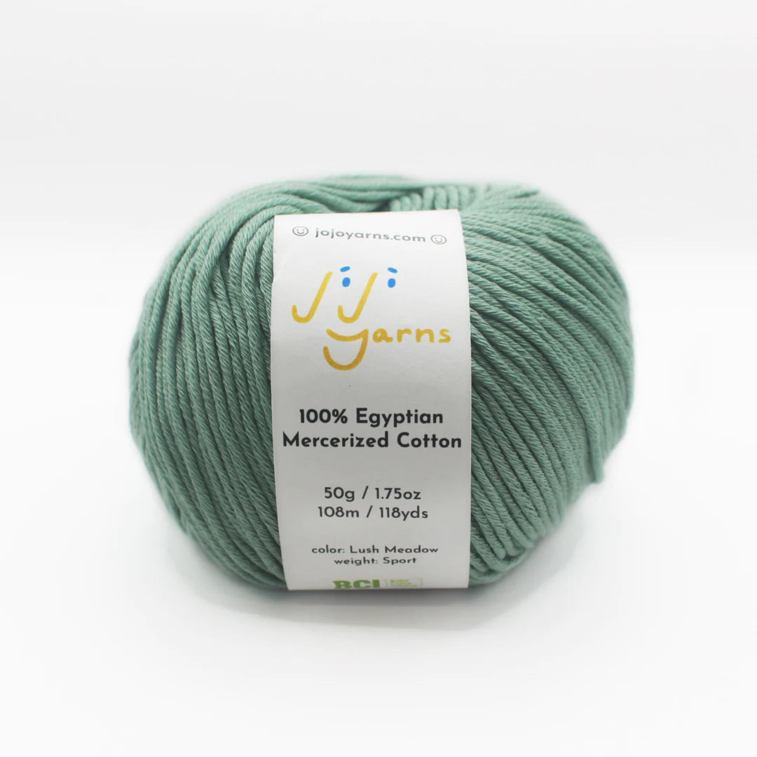 Jojo Yarns 100% Egyptian Mercerized Cotton Yarn Sport Weight