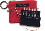 Chiaogoo TWIST Shorties Interchangeable Knitting Needle Point Tip Set (Red / Mini, Blue / Small, 2" / 5cm, 3" / 8cm)