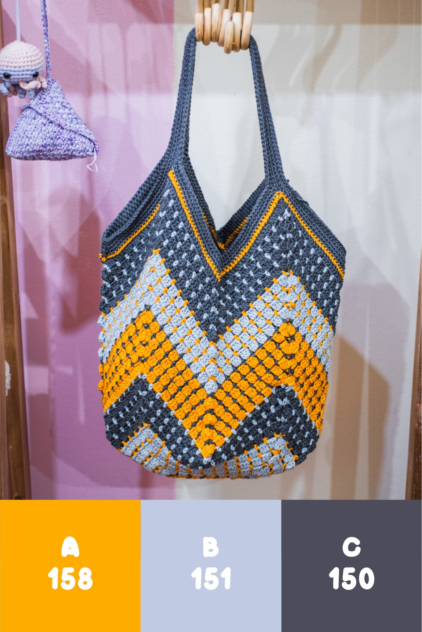 Granny Square Block Stitch Tote Bag Pattern & Kit