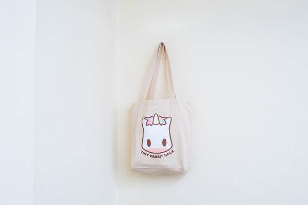 Yuni Chan the Rainbow Unicorn Tote Bag – Tiny Rabbit Hole by Angie