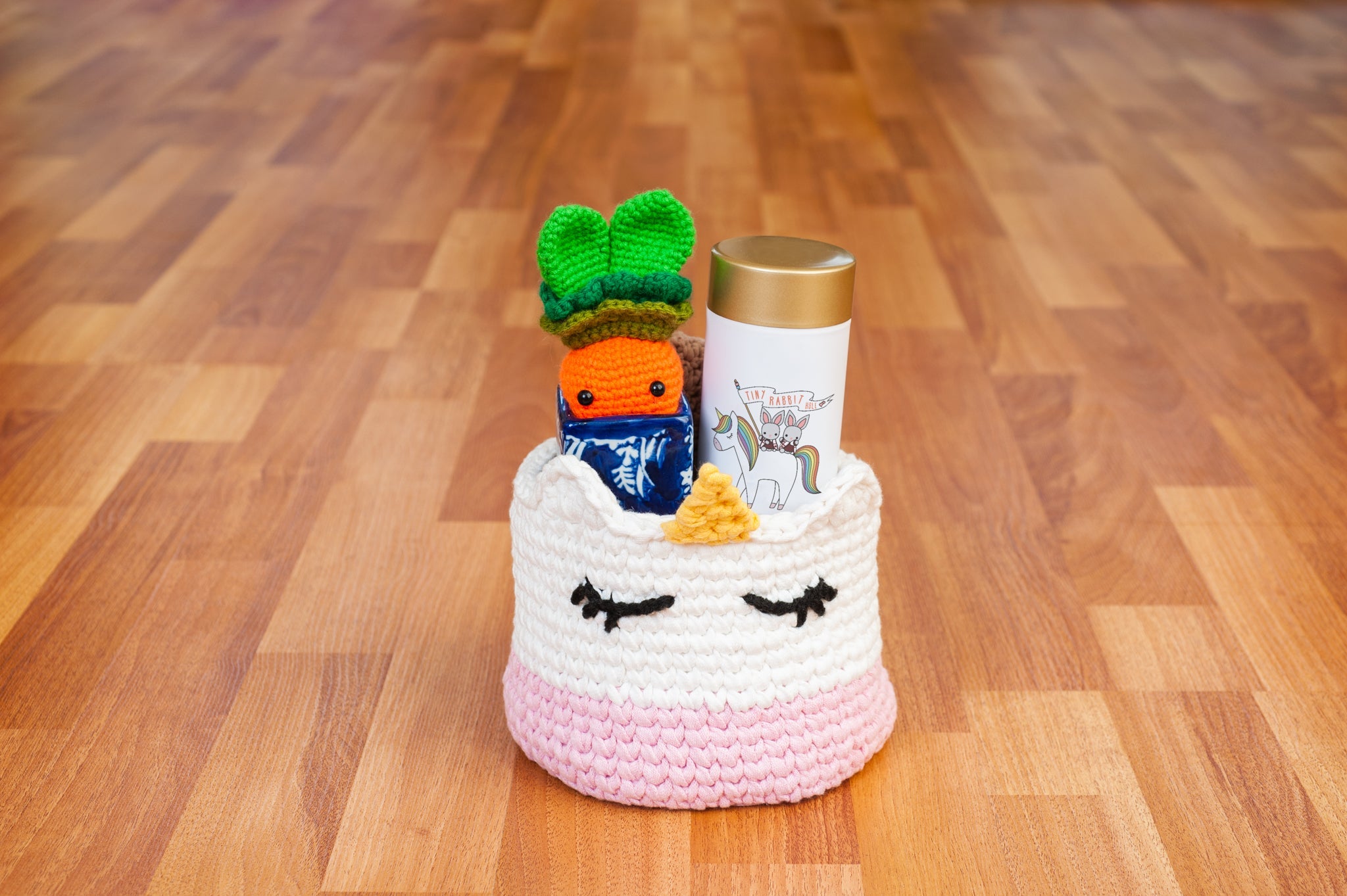 unicorn basket wonderland amigurumi crochet basket practical tea carrot bunny rabbit workshop crochet singapore