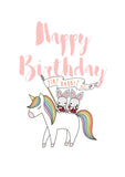 Tiny Rabbit Hole - White Happy Birthday Rainbow Unicorn Card