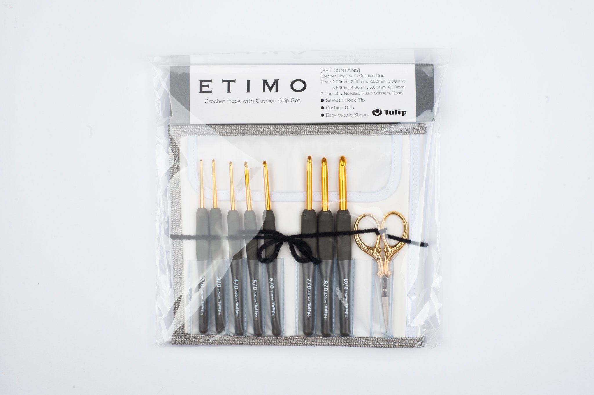 Tulip Etimo crochet hook set steel premium gold - 1pc