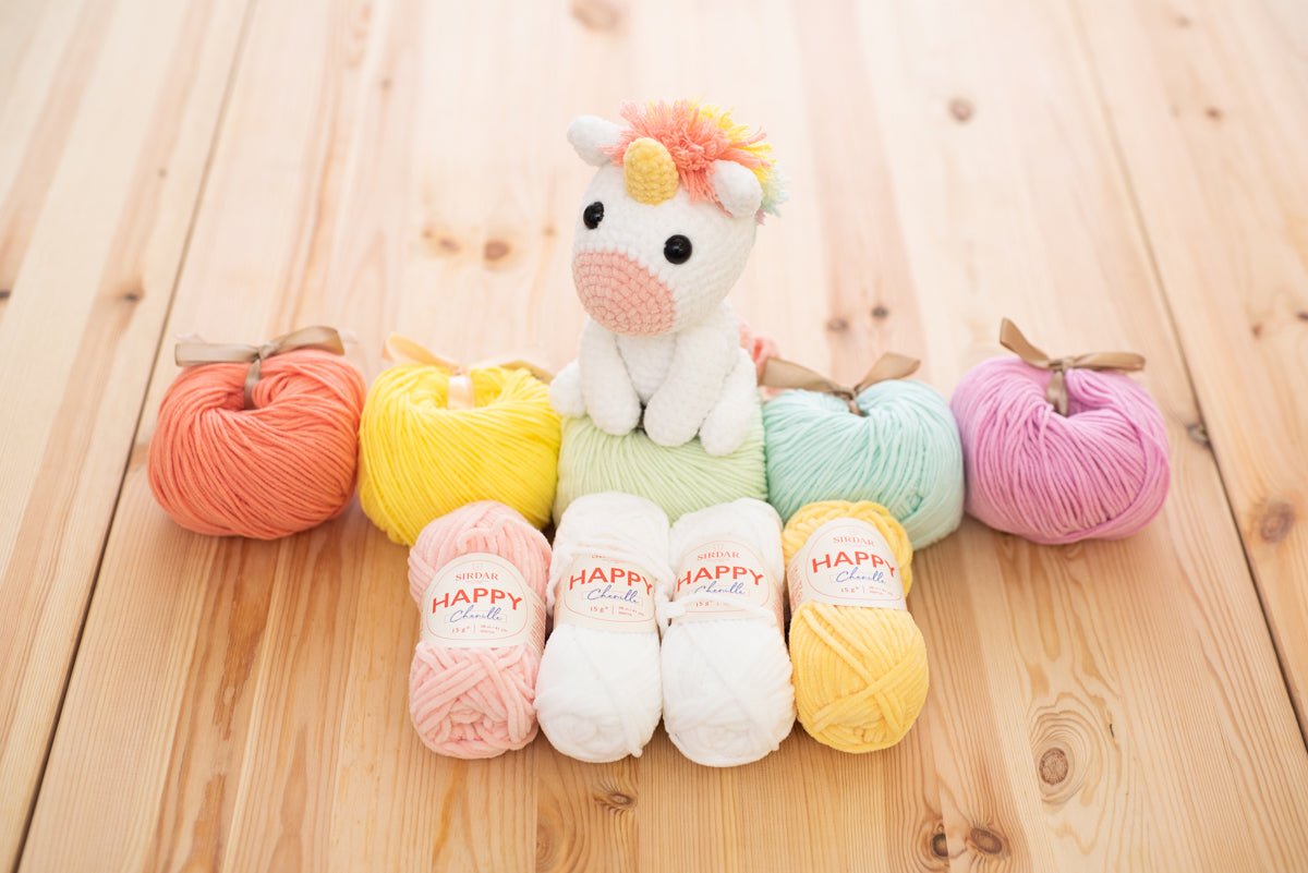 Happy Rainbow Unicorn Amigurumi Pattern & Kit