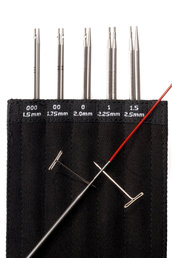 Chiaogoo TWIST Interchangeable Knitting Needle Point Tip Set (4" / 10cm, 5" / 13cm, Mini, Small, Large, Complete)